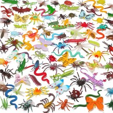 100 Pcs Realistic Mini Bugs Toy, Plastic Insects Figurines for Kid Children Todd