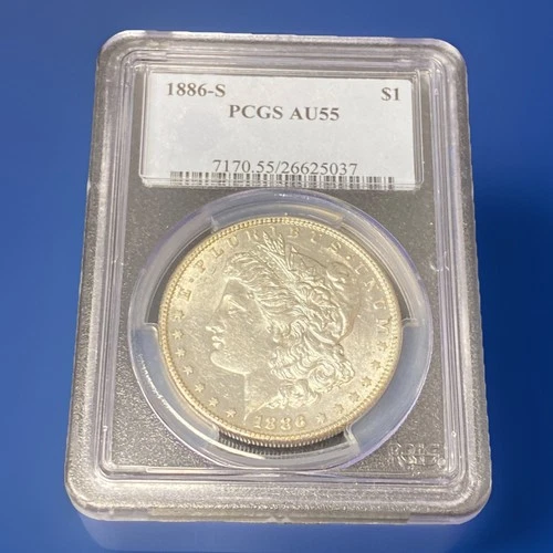 1886-S Morgan Silver Dollar PCGS AU55 90% Silver San Francisco Mint