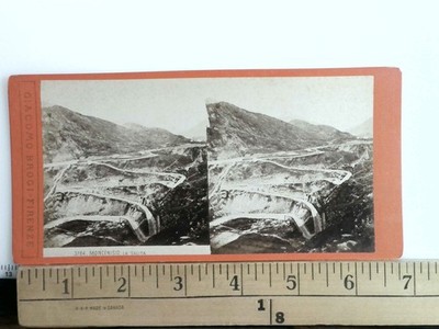 Moncenisio La Salita Stereoview Giacomo Brogi Firenze Antique c1870 Italy