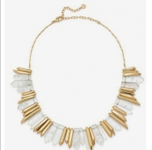 NIB Stella & Dot Rebel Stone Necklace In Gold - Picture 2 of 13