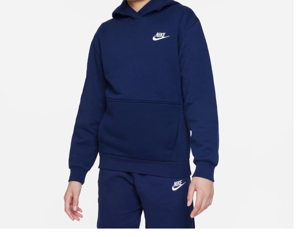 Nike Sportswear Club Fleece Big Kids Navy Pullover Hoodie Size XL