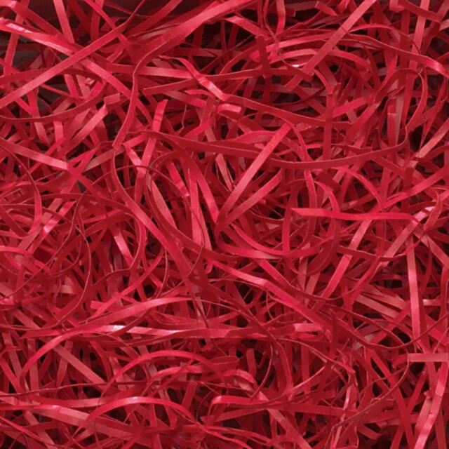 500g Red Crinkle Cut Shredded Paper Ideal for Hamper Filling and Gift Packaging 