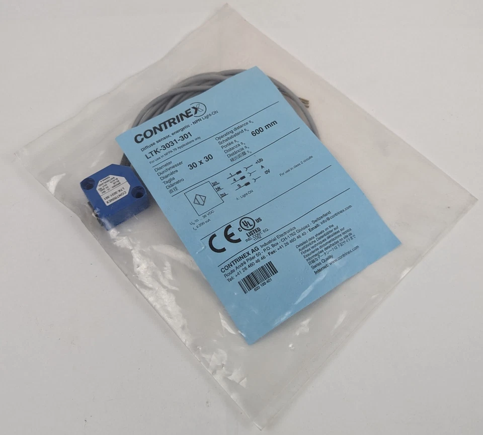 Contrinex LTK-3031-301 Compact Photoelectric Sensor Diffuse 30mm NPN 3-Wire NEW - Image 4 of 4