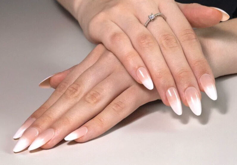 Künstliche Nägel 24p - Babyboomer Mandel - zum aufkleben press on nails klebepad - Bild 2 von 4