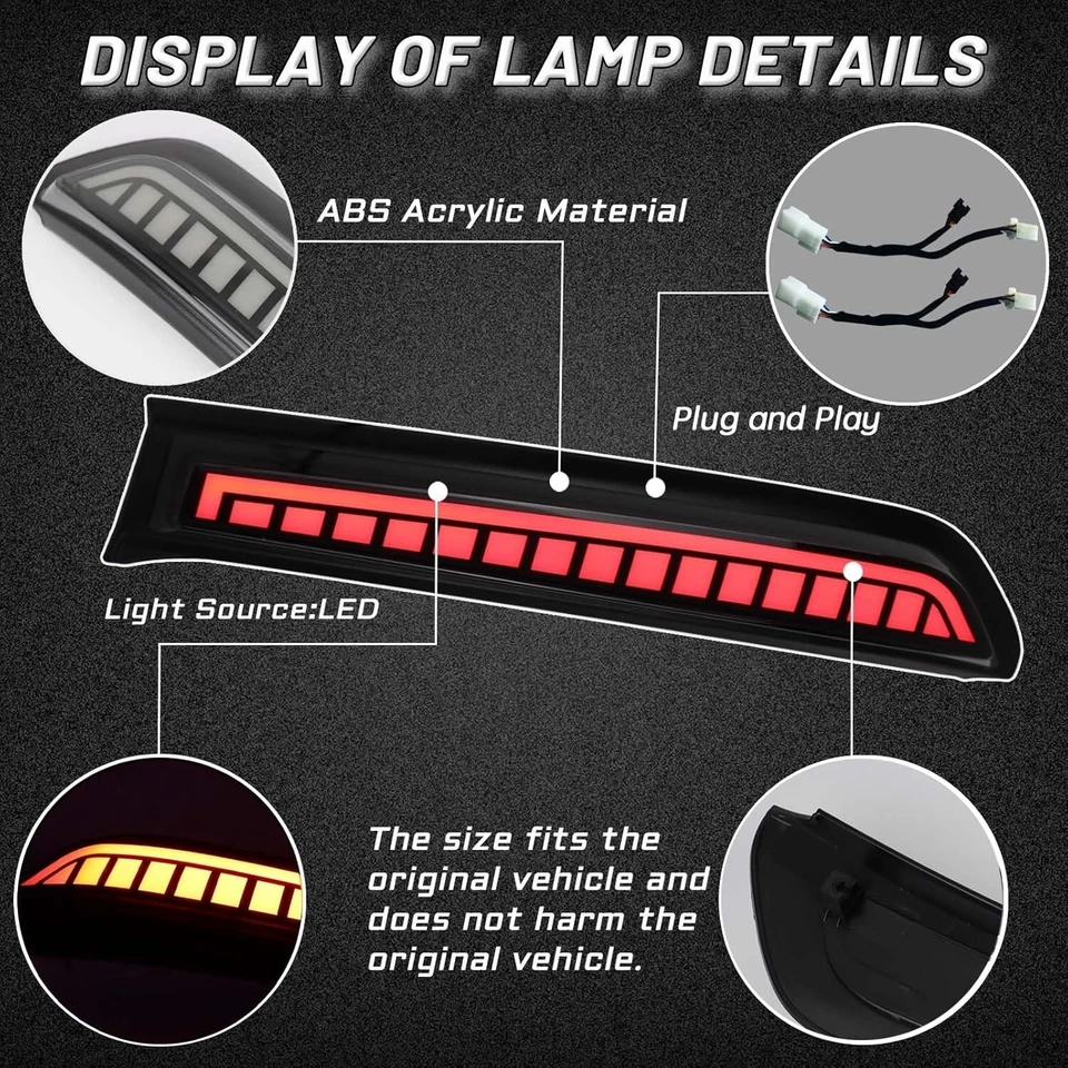 Luz trasera LED ahumada para Toyota 4Runner 2014-2023 maletero pilar lámpara de freno Foto 4 de 4