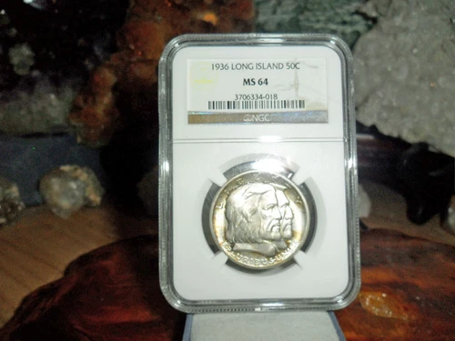 1936-P Long Island Silver Commemorative Silver Half Dollar MS 64 NGC Rare