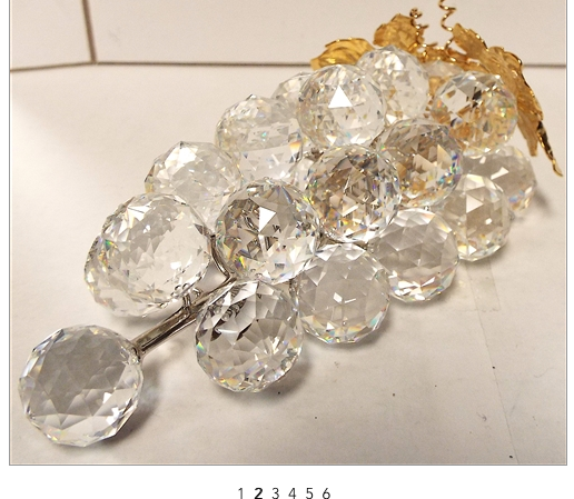 Swarovski Silver Crystal Bunch of Grapes from Sparkling Fruit