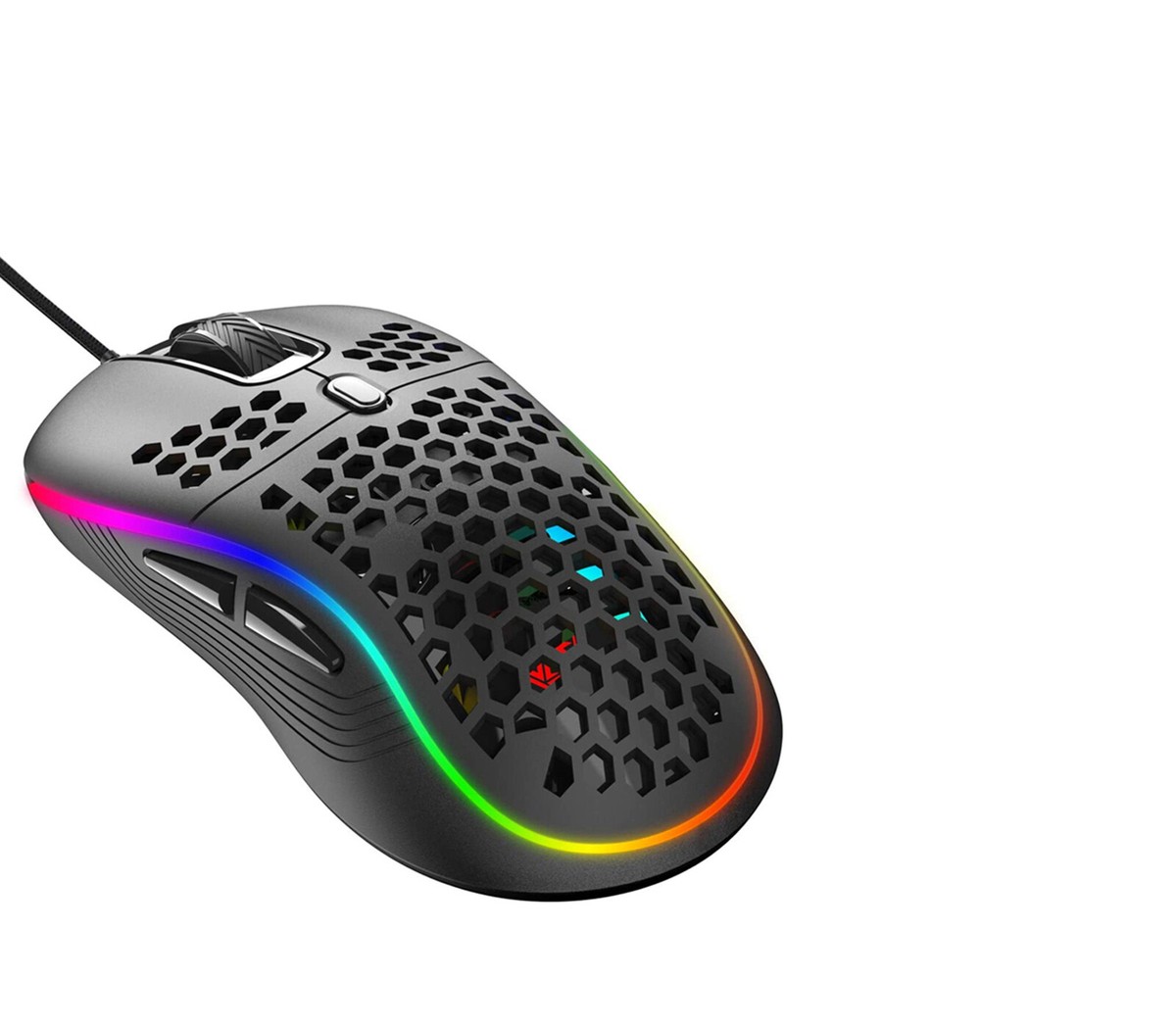 Manhattan 179256 Mouse Gaming Ottico USB 3200 DPI | Retroilluminazione LED RGB, 6 Tasti, Design Ambidestro, Cavo 1.4m