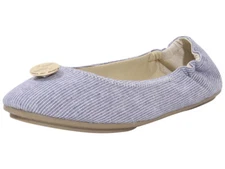 Lindsay Phillips Women's Liv Ballet Flats Slip-On Blue Pinstripe
