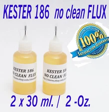 60 ml. / 2 Oz.  KESTER 186   Rosin No Clean Soldering Solder Liquid Flux Reflow 