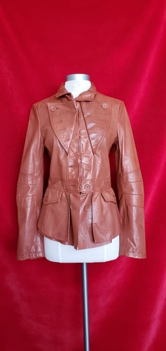 Chaqueta de cuero marrón Patrizia Pepe talla 42 - Imagen 4 de 12