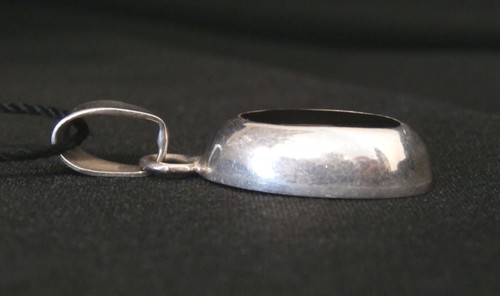 Vintage Sterling Silver Mexico Onyx Inlay Oval Pendent. Make Offer! #2359 - Picture 4 of 5