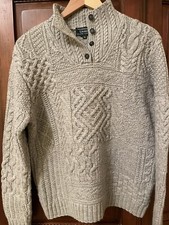      Super Cute VTG Ralph Lauren Exclu Hand Knit Wool Gray Sweater Snow Ski L M