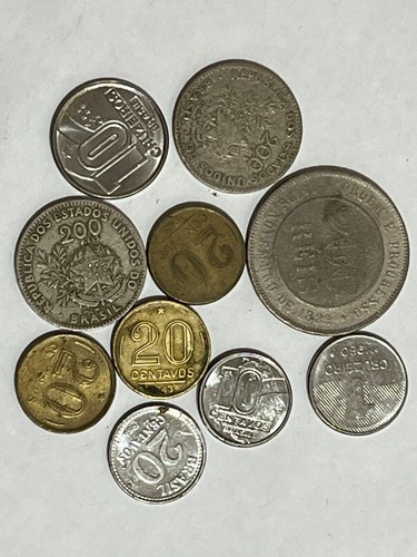 Lot 10 alte Münzen Brasilien - LEB117