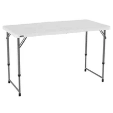 Lifetime Height Adjustable Indoor/Outdoor Folding Table, 4 ft. x 24 in., White G