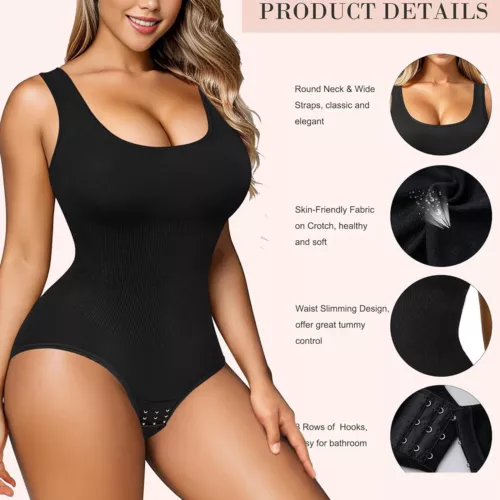 Women Seamless Full Body Shaper Shapewear Firm Tummy Control Slimming Bodysuit - Picture 3 of 28