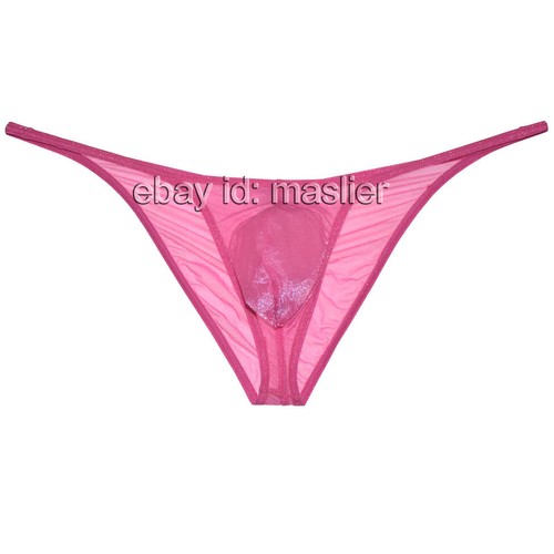 Herren Glas Garn Bikini String Slip Transparent Glitzern Frech Beutel Slip Unterwäsche - Bild 12 von 28