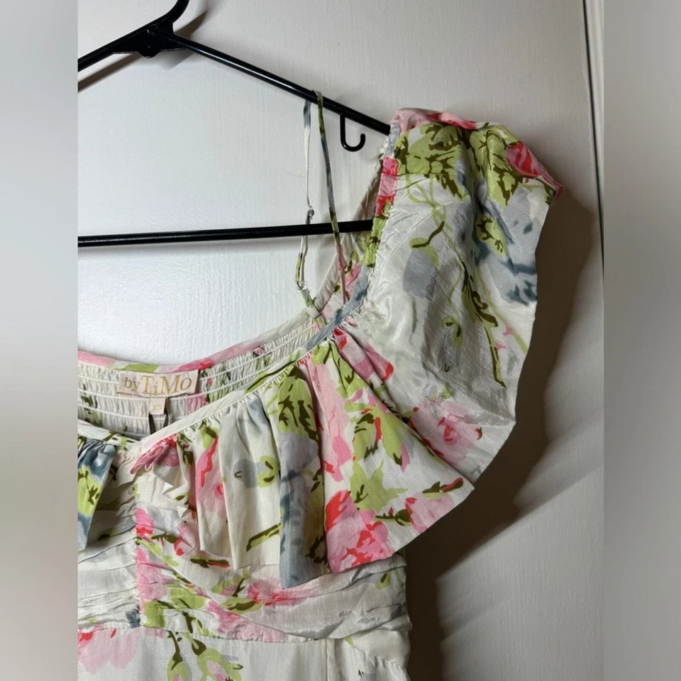 Nuevo con etiquetas Maxi Vestido ByTimo Antiguo Floral Marfil Blanco Rosa Cottagecore Floral Talla XS Foto 4 de 4