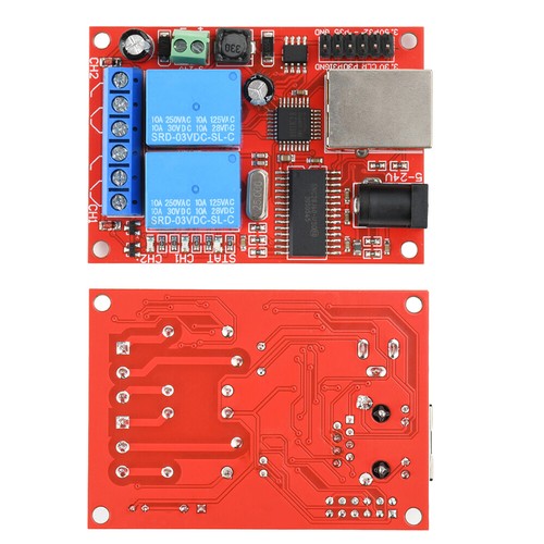 LAN Ethernet 2-Way Relay Board Delay Switch TCP/UDP Controller Module WEB Server