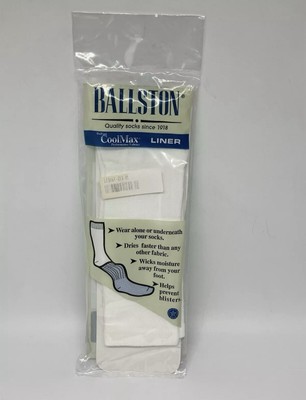 Vintage Ballston CoolMax Liner Sock White/ Size M