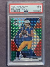 2020 Mosaic Choice Justin Herbert Red/Green Prizm #24 Rookie RC PSA 9
