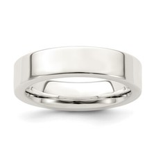 Sterling Silver 5mm Comfort Fit Flat Band Ring