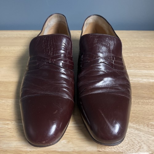 Cote d' Azur Star Artioli Italian Leather Loafers Burgundy Men’s 9 1/2 - Picture 2 of 14