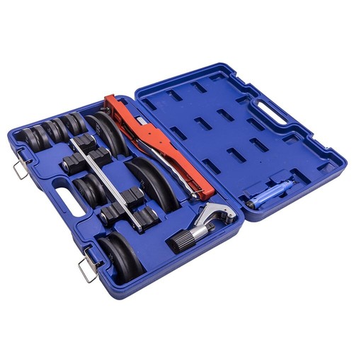 Ratcheting Pipe Bender HVAC Refrigeration Tube Bending Heads Cutter Tool Set