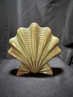 Vintage Frankoma Fan Clam Shell Vase Prairie Green #54