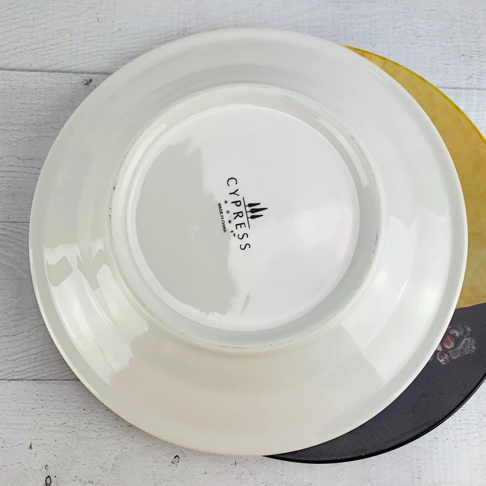 Juego de 4 platos de ensalada de cerámica Cypress Home Jennifer Garant UVAS EN JARRÓN 2 senzas Foto 3 de 4