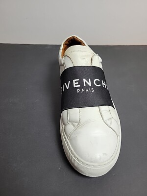 【関税&送料込】Givenchy White Leather Urban Street Slip Ons Givenchy Urban Street White/Black Leather Slip On Low Top