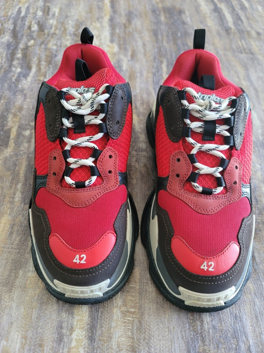 Balenciaga Triple S Red and Black- EUsize 42 US size