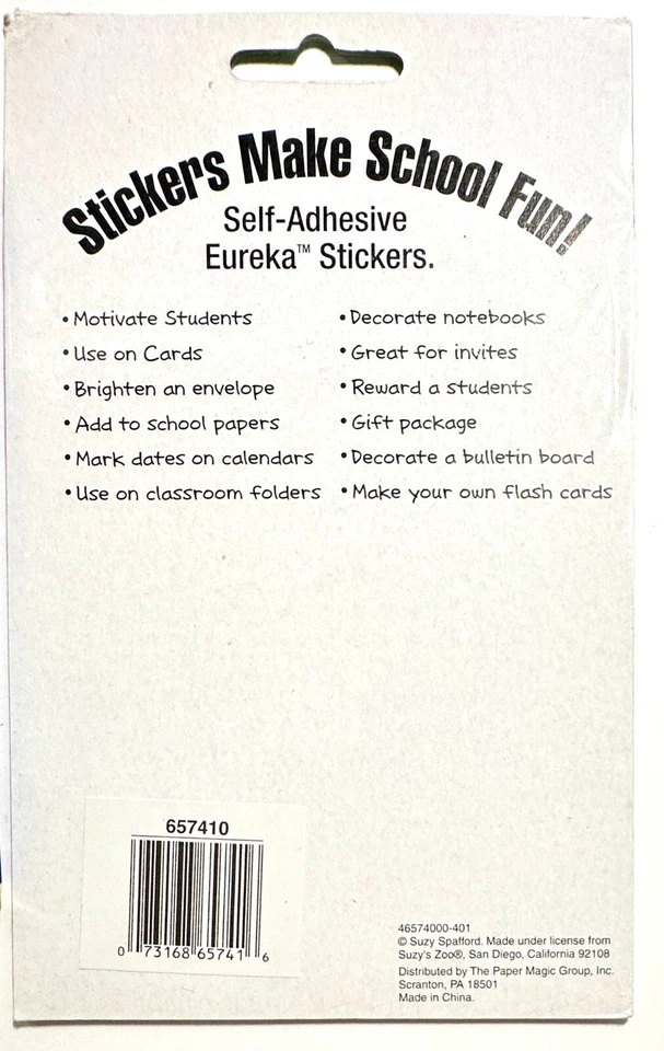 VTG Suzy's Zoo Bilingual Motivational Stickers Friendly Teacher's Reward - Image 2 of 2