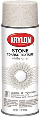 K18213 Coarse Stone Texture Finish Spray Paint, White Onyx, 12 Ounce