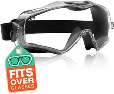 Safety Goggles over Glasses with Extreme Impact Resistance - Anti-Scratch Eye...