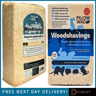 PILLOW WAD BEDDING SOFTWOOD LARGE WOOD SHAVINGS BIO BALE FOR ALL ANIMALS NEW - Image 1 of 4