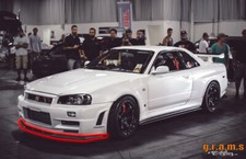 CARBON FIBER Nissan Skyline R34 GTR style front lip/undertray v8