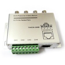 Receptor transceptor CCTV pasivo UTP 4CH Balun BNC Cat5 RJ45 activo