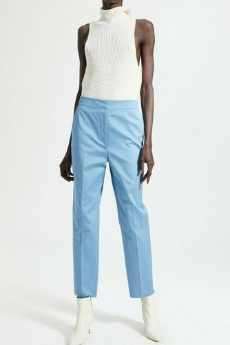 $345 NWT THEORY Sz8 CHINTZED TWILL CLEAN TAPERED HI-RISE CHINO PANTS SEA GLASS - 第 5/8 張圖片