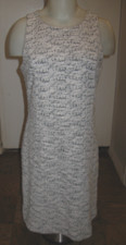 ANN TAYLOR LOFT  BLACK & WHITE NUBBY TWEED SLEEVELESS SHEATH DRESS  6P