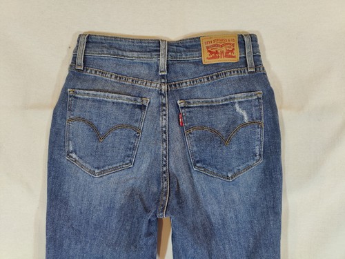 Jeans Levi’s 721 donna 26x30 vita alta skinny effetto invecchiato elasticizzato denim blu - Foto 12 di 12