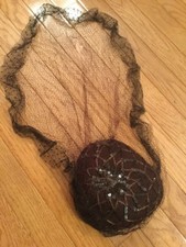 Lady's Vintage Wool Neumann-Endler Brown Hat With Black Netting