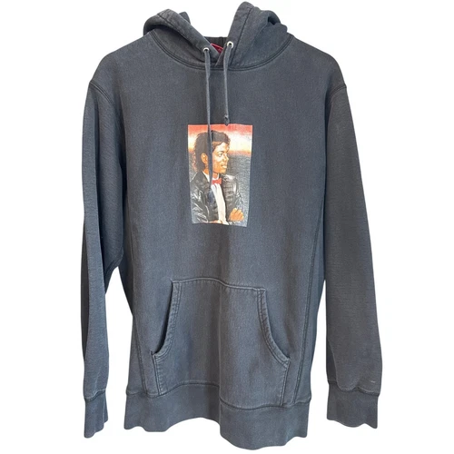 Sweat à capuche Supreme Michael Jackson noir XL délavé vieilli