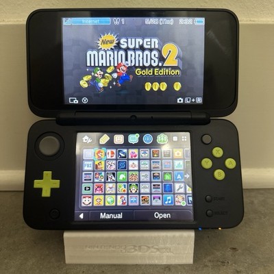 [CLEAN] Nintendo 2DS XL LL Handheld Console Black Lime USA Region Stylus Tested