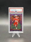 PATRICK MAHOMES II 2020 Panini Prizm #124 No Huddle Purple Prizm 23/35 PSA 9