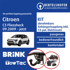 Für CITROEN C3 Fliessheck II Typ SC 09.2009-jetzt AHK abn +13pol spez E-Satz TOP