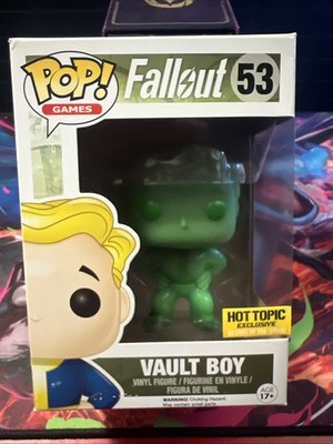 Funko Pop! Vinyl: Fallout - Vault Boy - Glow , Green Hot Topic   W/ Protector