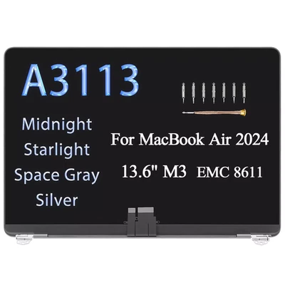 NON-OEM REPLACEMENT 13,6" LCD Screen Display Assembly for Apple Macbook Air A3113 M3 2024 EMC 8611