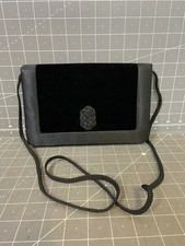 Vintage La Regale Black Velvet Clutch With Shoulder Strap minty