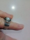 Sterling Silver Pearl Size 8 Unisex Ring Vintage Style  Wide Band 8.8 Grams — photo 2